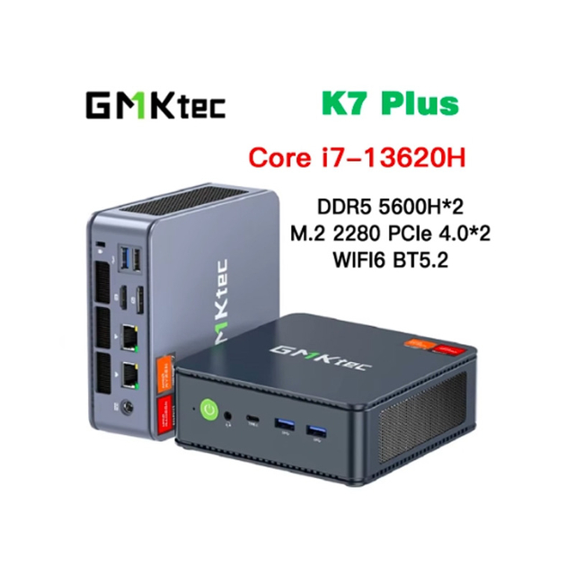 GMKtec K7 Plus Core I7-13620H MINI PC DDR5 NVME SSD PCie 4.0 WIFI6 BT5.2 22.5G Lan Windows 11Pro Desktop Gamer Computer